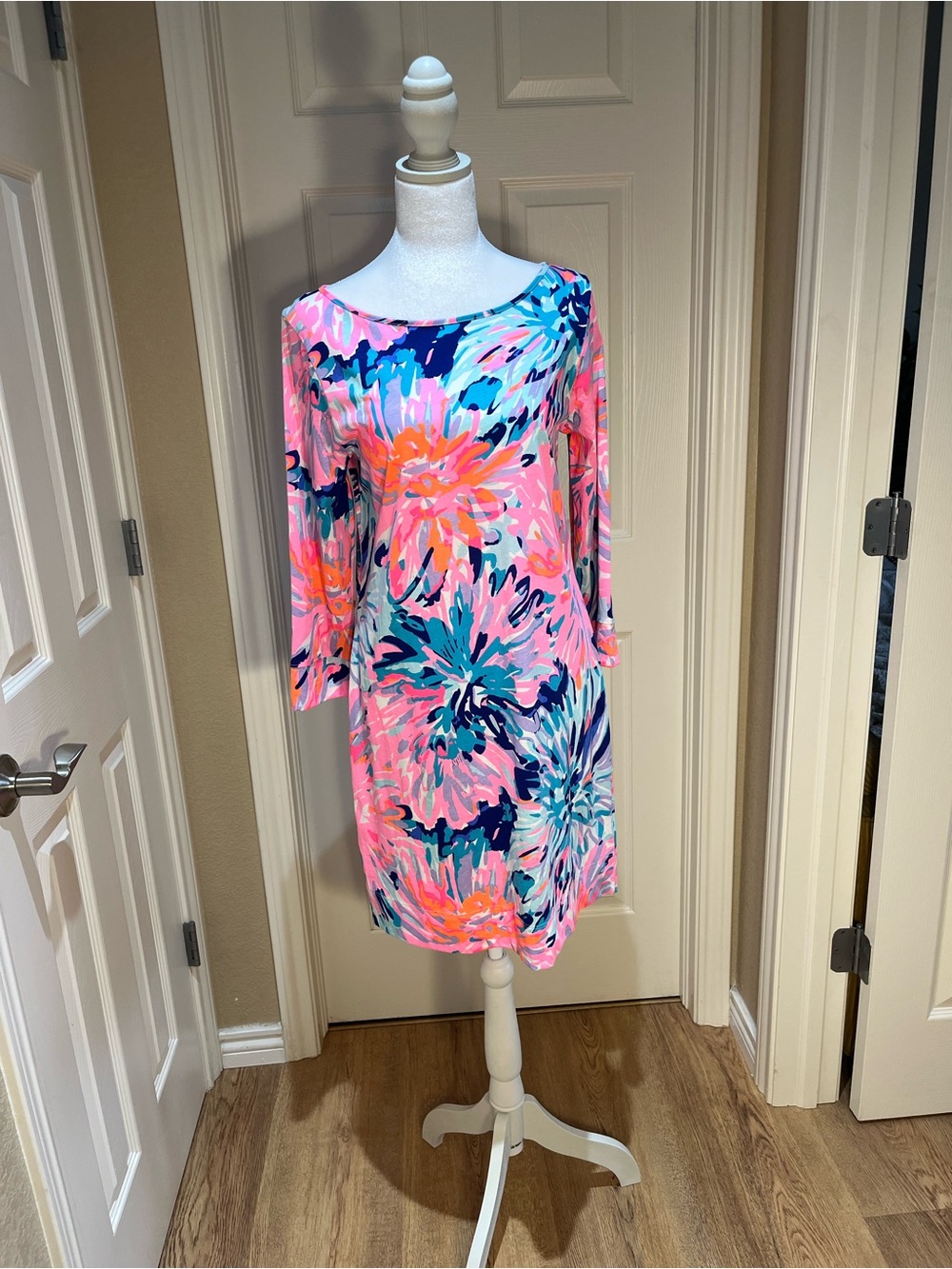 Lilly Pulitzer Pink, Blue & Coral Floral Dress
